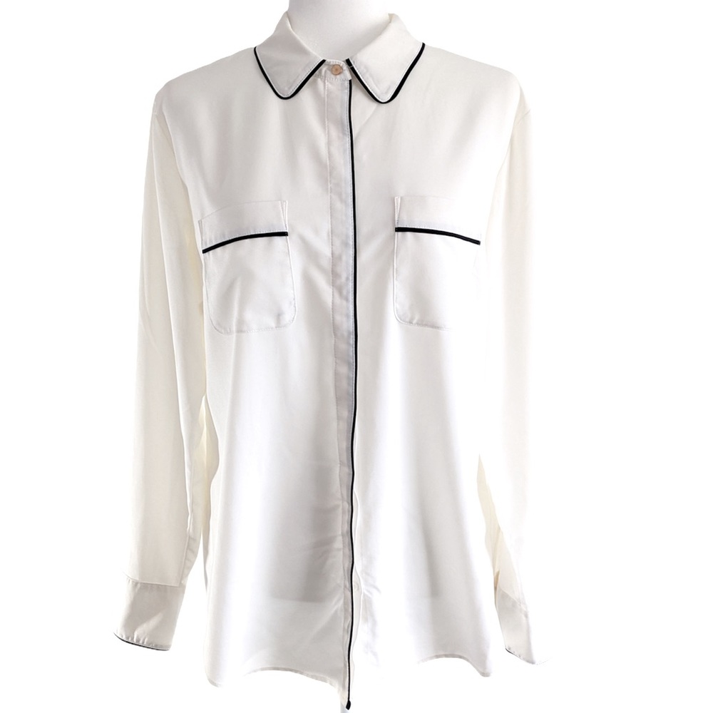 A new day long sleeve blouse white size large